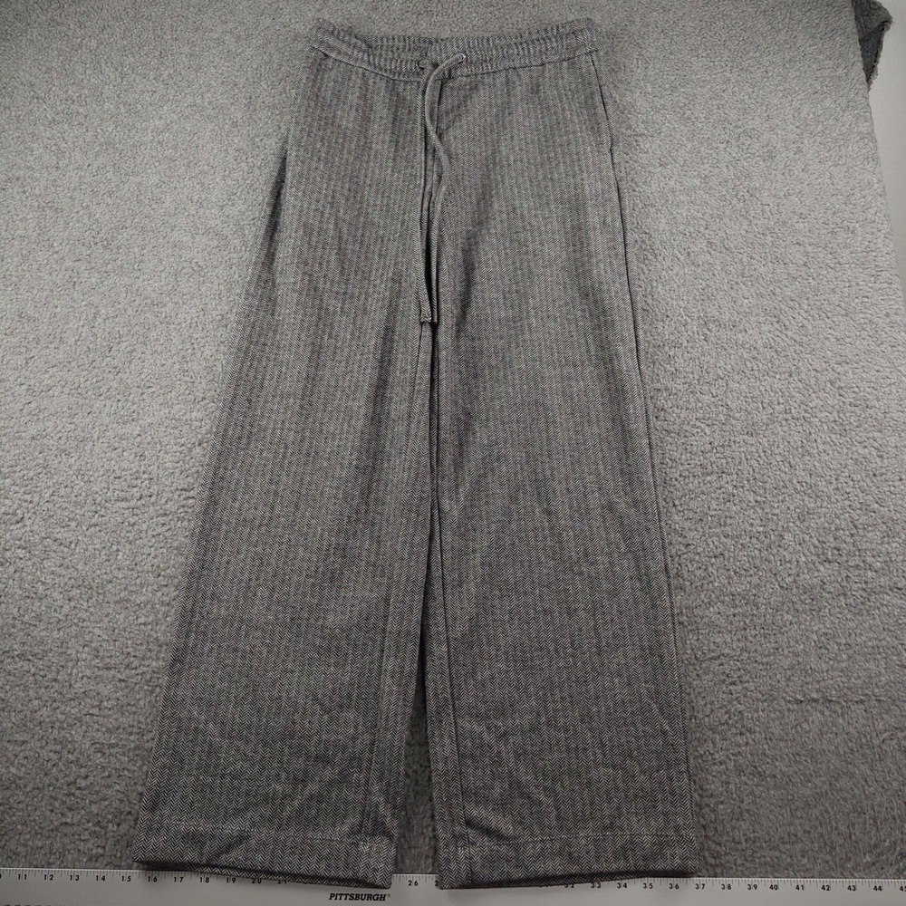 Autres Filles Jogger Pants Sz Medium Herringbone Grey Drawstring Stretch Waist